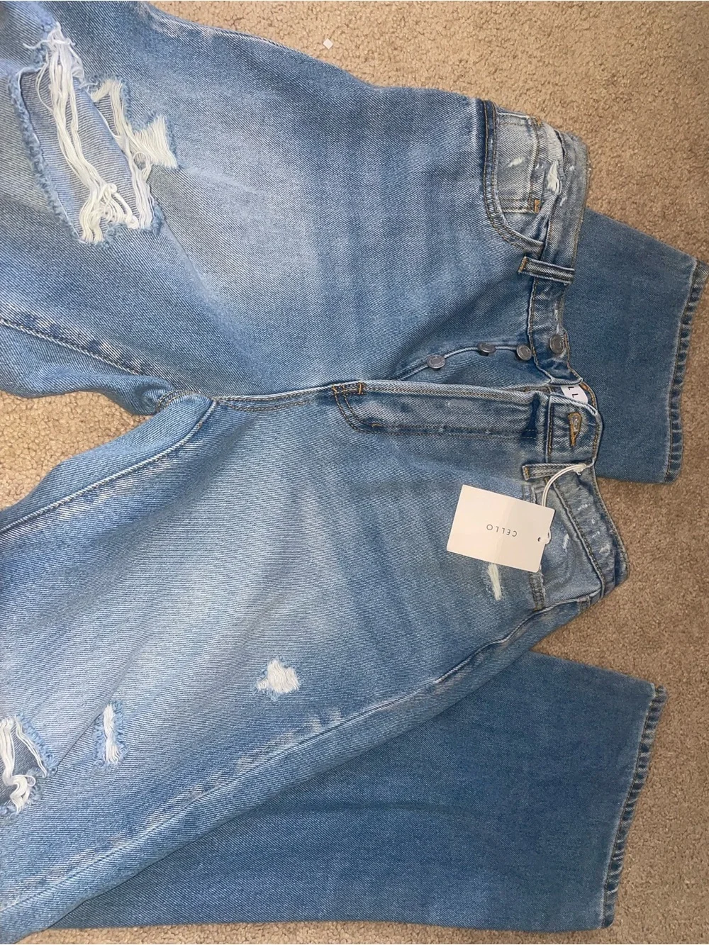 Cello Light Blue Distressed Boyfriend Jeans
